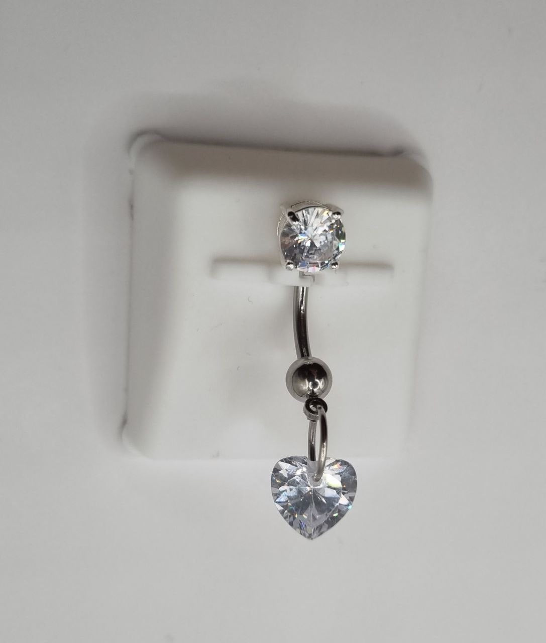 Heart Belly Bar - Clear | Simple Elegance with a Touch of Sparkle