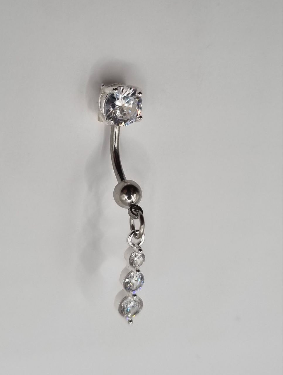 Triple Drop Belly Bar - Clear | Elegant and Sparkling Jewellery Accent