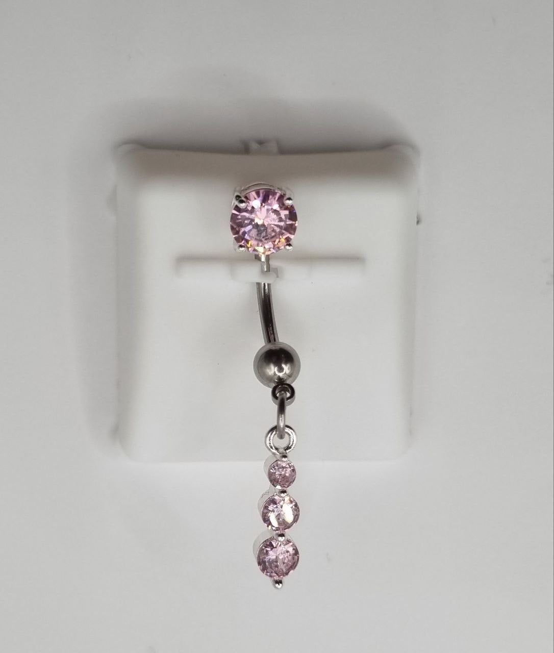 Triple Drop Belly Bar - Rose | Romantic Sparkle with a Sophisticated Twist