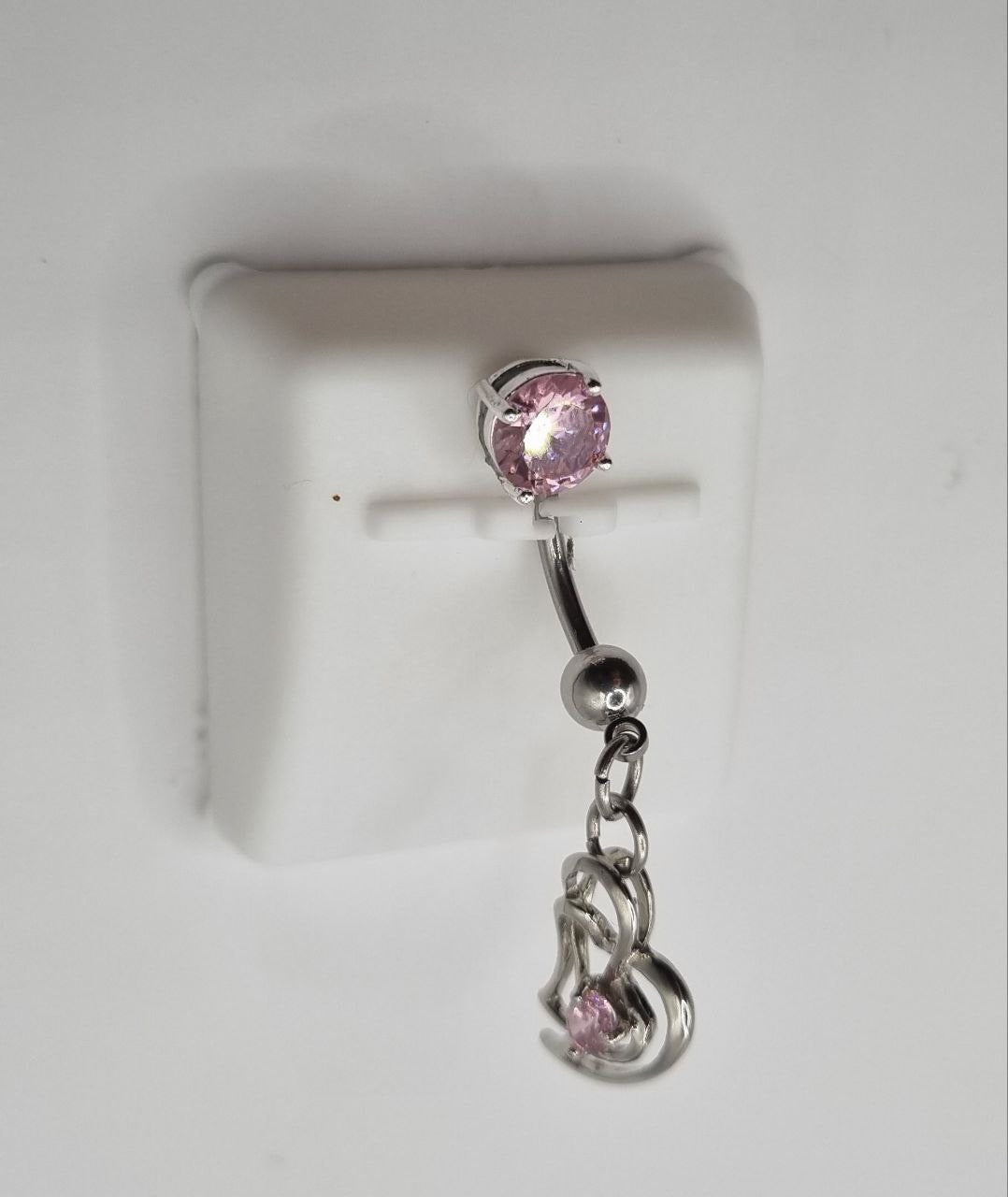 Double Heart Belly Bar - Rose | Timeless Elegance with a Romantic Twist