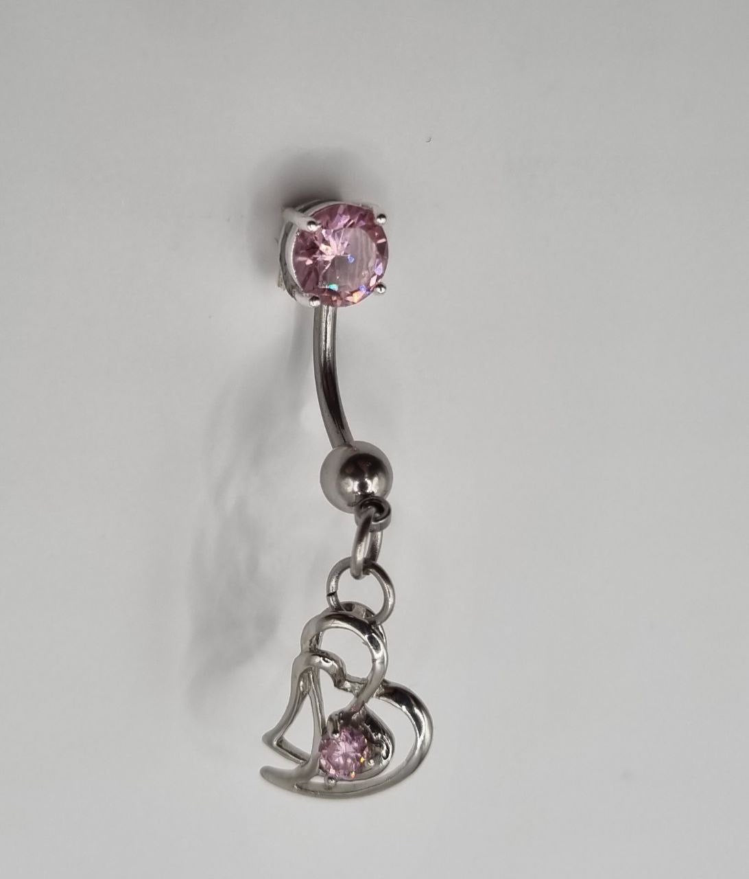 Double Heart Belly Bar - Rose | Timeless Elegance with a Romantic Twist