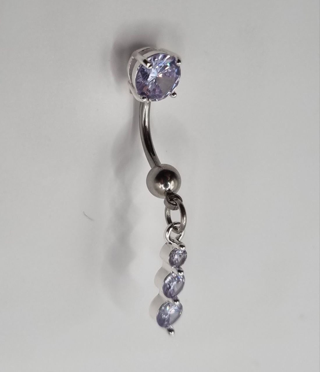 Triple Drop Belly Bar - Lavender | Soft and Elegant Jewellery Accent