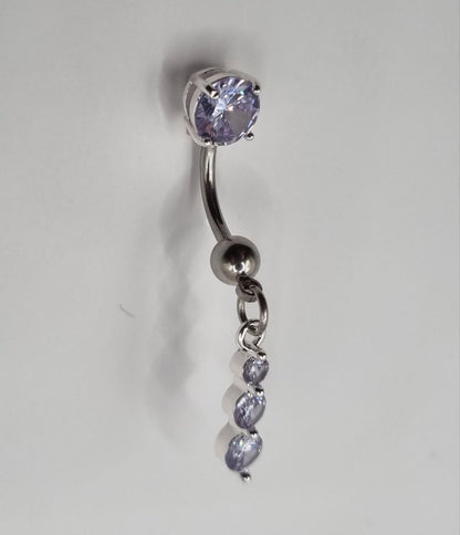 Triple Drop Belly Bar - Lavender | Soft and Elegant Jewellery Accent