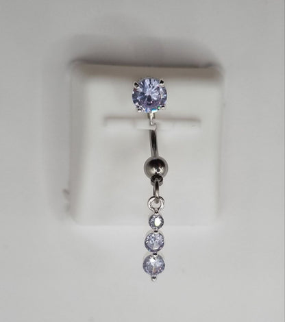 Triple Drop Belly Bar - Lavender | Soft and Elegant Jewellery Accent